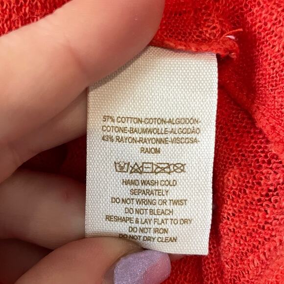 Free People Beach Sheer Button-Down Top | Red Orange | Small - Picture 6 of 7